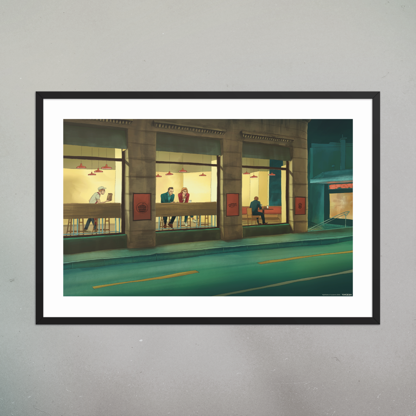 Nighthawks of Lausanne (tirage encadré)