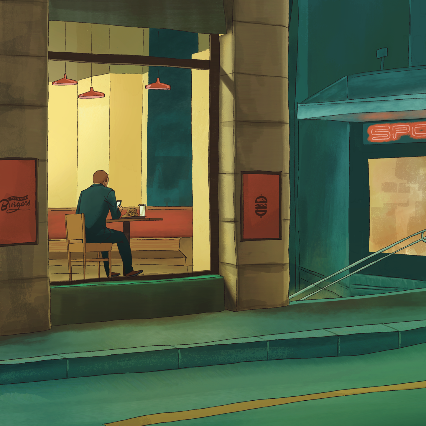 Nighthawks of Lausanne (tirage encadré)