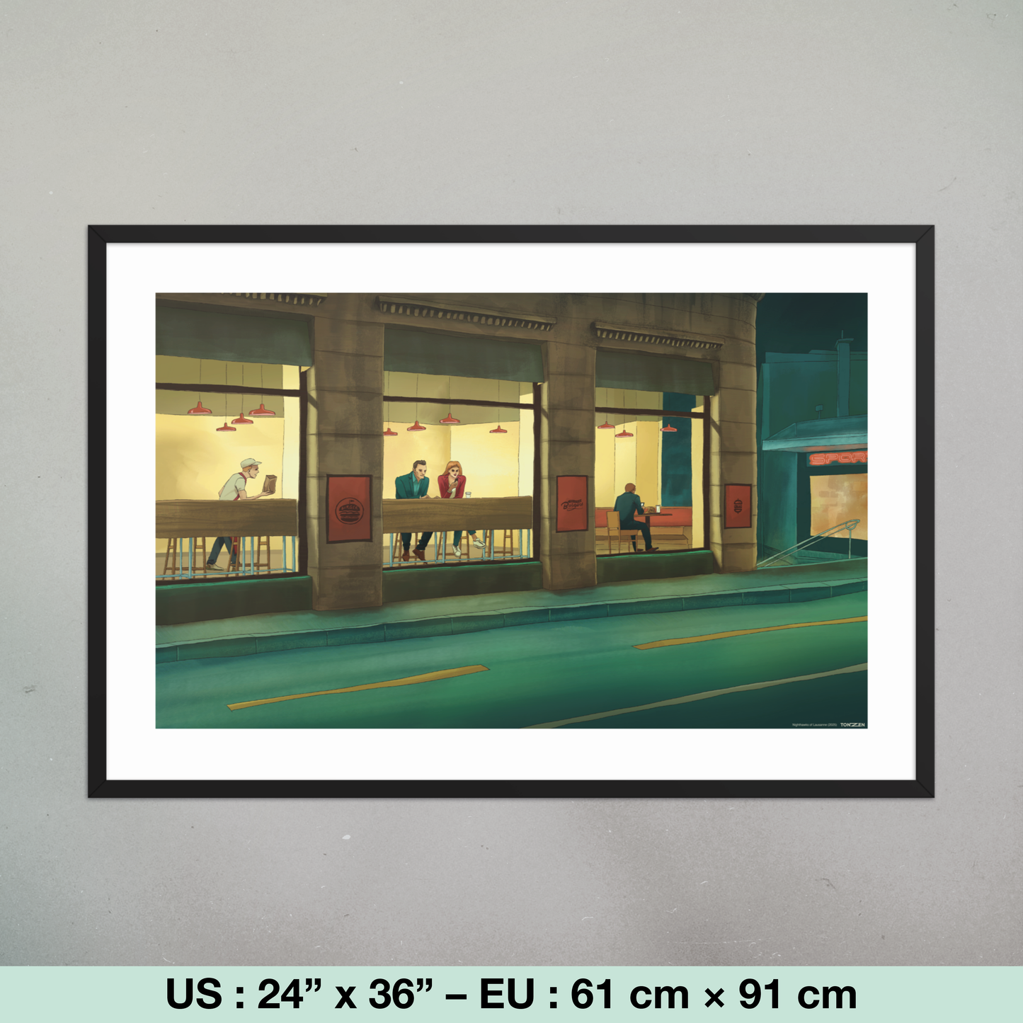 Nighthawks of Lausanne (tirage encadré)