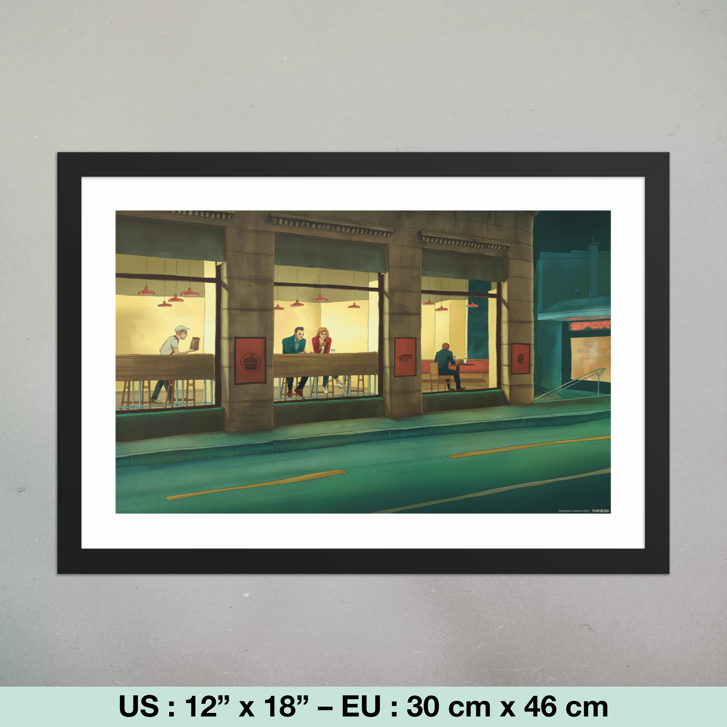 Nighthawks of Lausanne (tirage encadré)