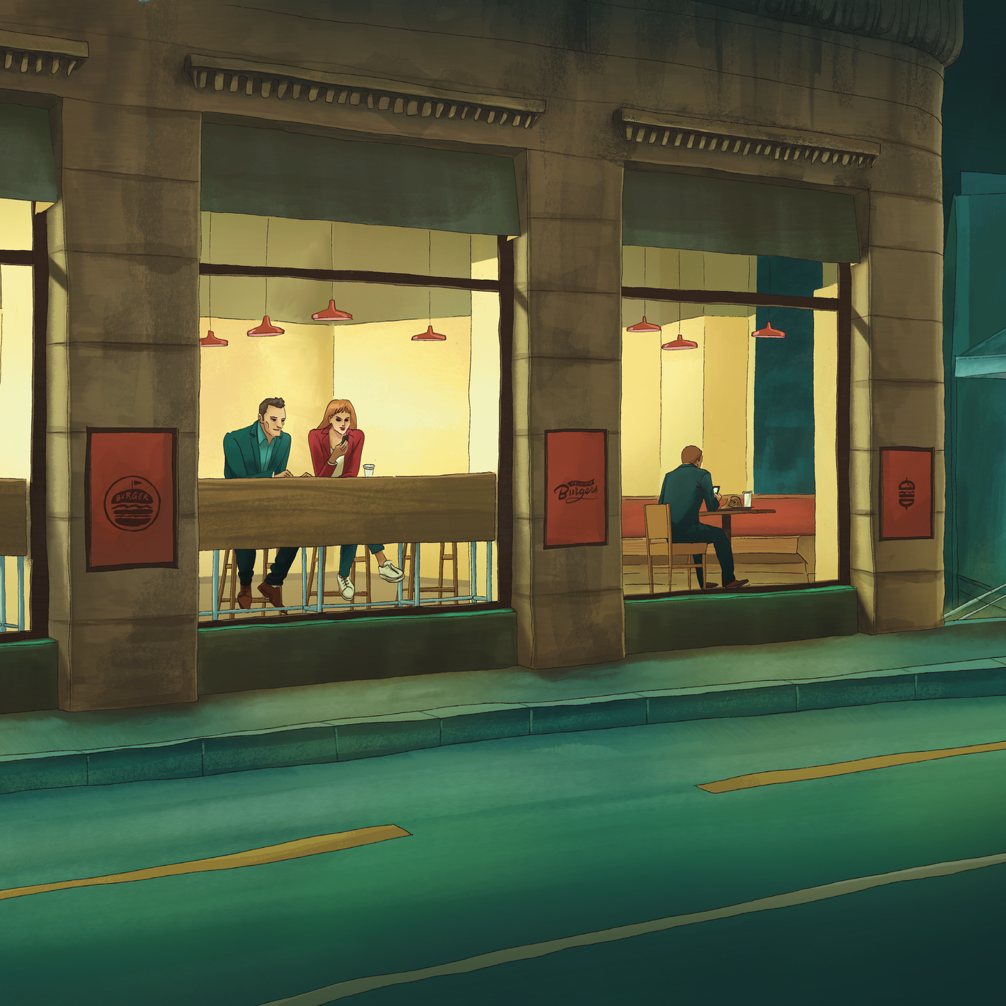 Nighthawks of Lausanne (tirage encadré)
