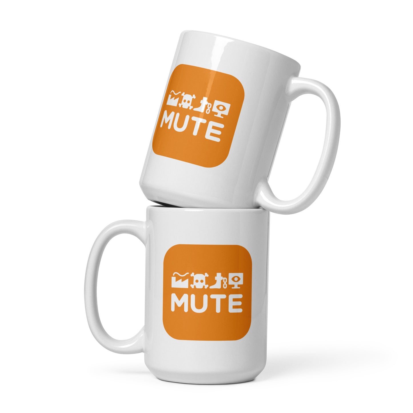 Mute / White glossy mug